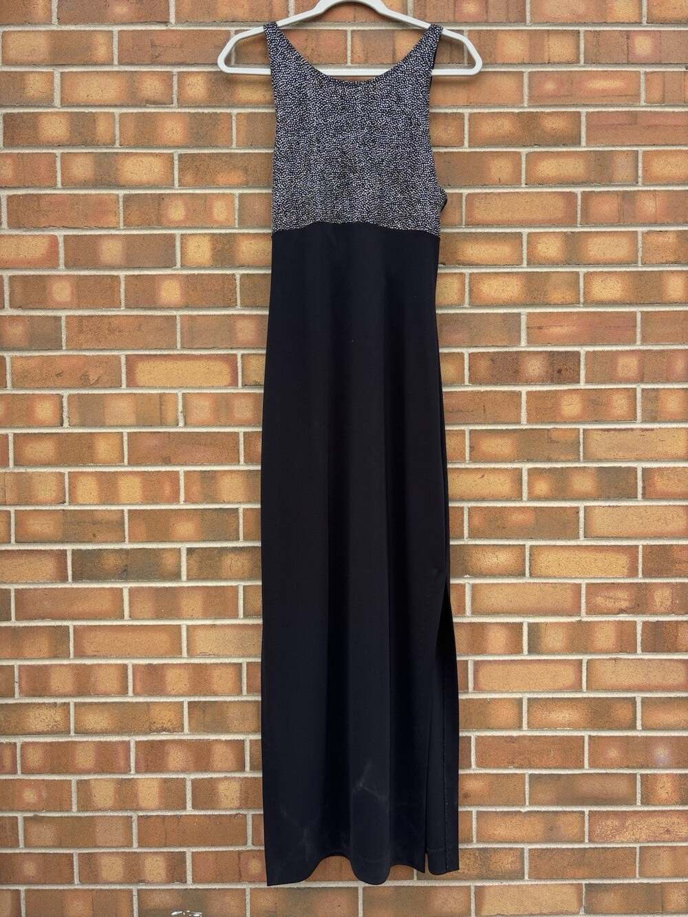Vintage Roberta Black And Silver Evening Gown 90s Large